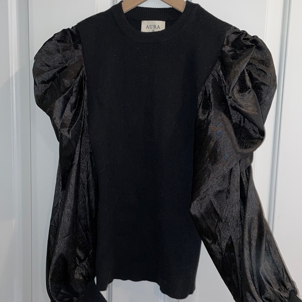 Black Top with Statement Sleeves!